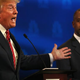 Presidential candidate Donald Trump speaks while Ben Carson looks on during the CNBC Republican presidential debate at the University of Colorado’s Coors Events Center on Oct. 28, 2015, in Boulder, Colo.
Justin Sullivan/Getty Images